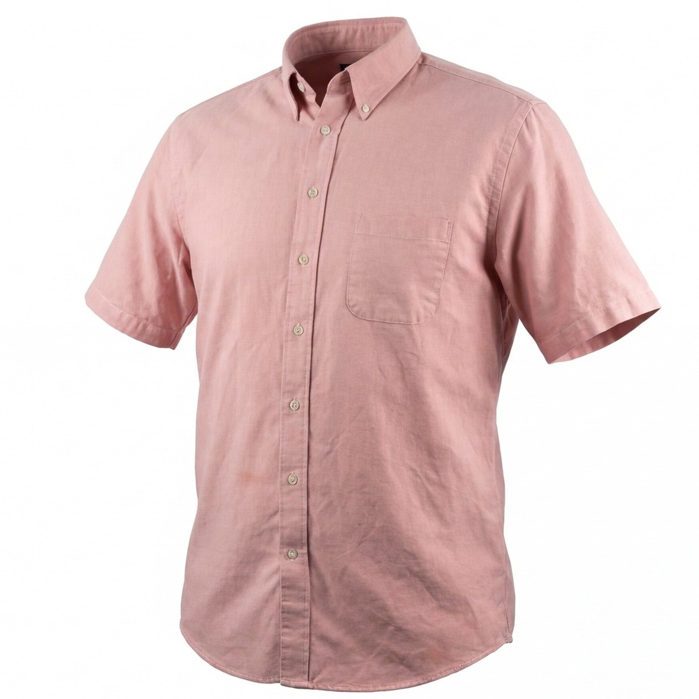 Boston Common Button Down‎ Shirt Mens 16.5 Pink Oxford Short Sleeve Pocket Solid